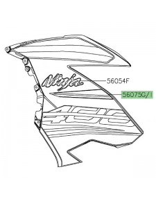 Autocollant décoratif flanc de carénage Kawasaki Ninja 400 KRT (2018-2019) | Réf. 560754233 - 560754235