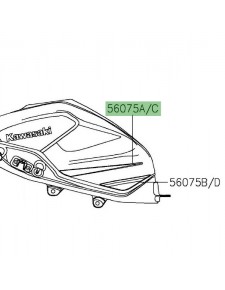 Autocollant supérieur de réservoir Kawasaki Ninja 400 KRT (2018-2019) | Réf. 560754227 - 560754229