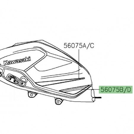 Autocollant inférieur de réservoir Kawasaki Ninja 400 KRT (2018-2019) | Réf. 560754228 - 560754230