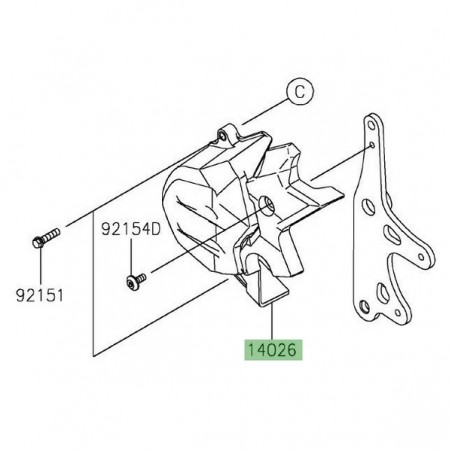 Carter pignon sortie de boîte Kawasaki Ninja 400 (2018-2020) | Réf. 140260141