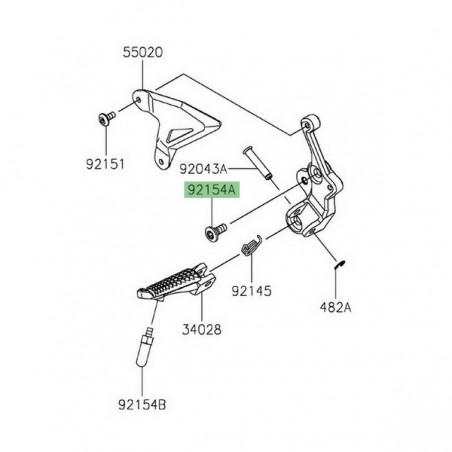 Vis M8x20 fixation platine repose-pied avant Kawasaki Ninja 400 (2018-2020) | Réf. 921540936