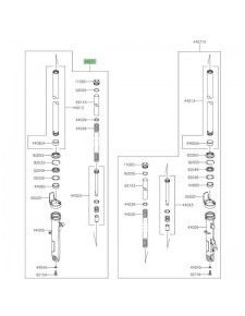 Bras de fourche gauche Kawasaki Ninja 400 (2018-2020) | Réf. 44071129522Q