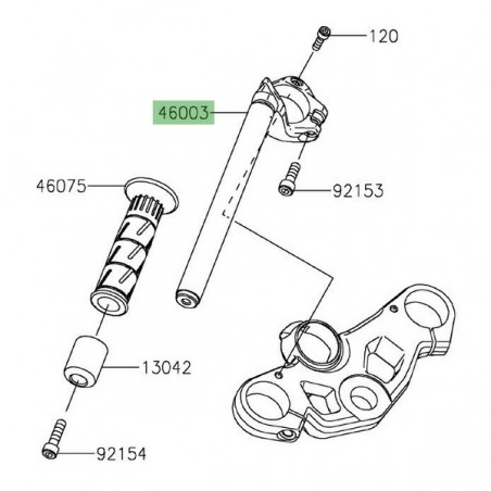 Demi-guidon gauche Kawasaki Ninja 400 (2018-2020) | Réf. 460030690