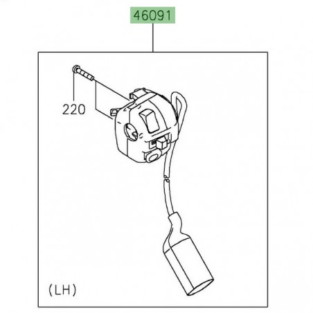 Commodo gauche Kawasaki Ninja 400 (2018-2020) | Réf. 460910372