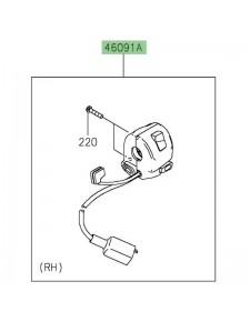 Commodo droit Kawasaki Ninja 400 (2018-2020) | Réf. 460910479