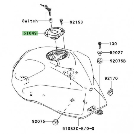Trappe à essence Kawasaki Z750 (2004-2006) | Réf. 510490020