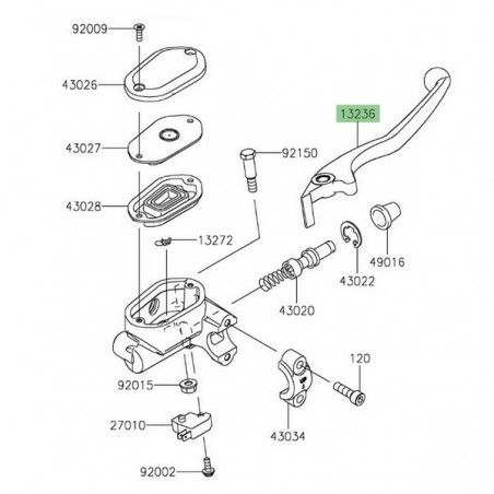 Levier de frein Kawasaki Ninja 400 (2018-2020) | Réf. 132360811