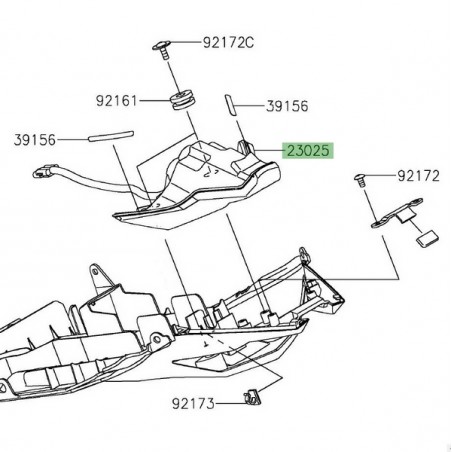 Feu arrière à Leds Kawasaki Ninja 400 (2018-2020) | Réf. 230250385