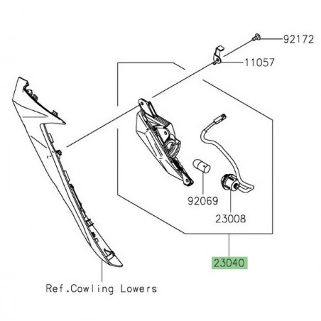 Clignotant avant gauche Kawasaki Ninja 400 (2018-2020) | Réf. 230400153