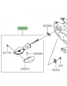 Clignotant arrière gauche Kawasaki Ninja 400 (2018-2020) | Réf. 230370538