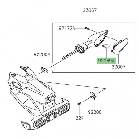 Ampoule (12V-10W) clignotant arrière Kawasaki Ninja 400 (2018-2020) | Réf. 920690090