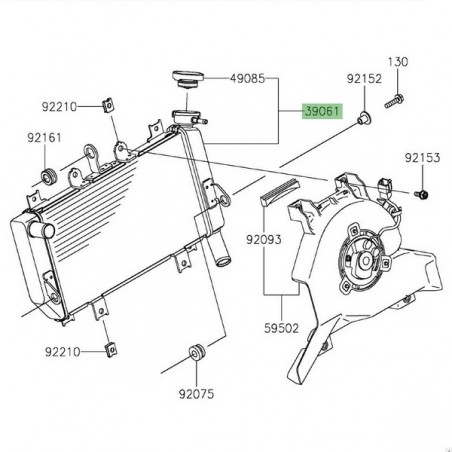 Radiateur d'eau Kawasaki Ninja 400 (2018-2020) | Réf. 390610765