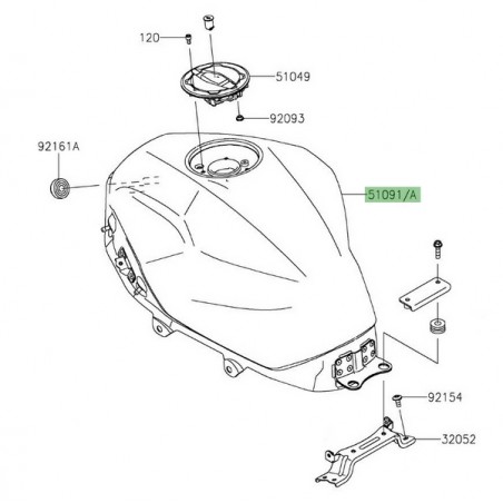 Réservoir d'essence peint Kawasaki Ninja 400 (2018-2020) | Moto Shop 35