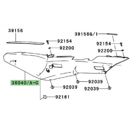 Coque arrière gauche peinte Kawasaki GTR 1400 (2010-2016) | Moto Shop 35