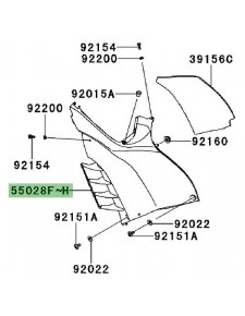 Flanc de réservoir gauche Kawasaki GTR 1400 (2010-2016) | Moto Shop 35