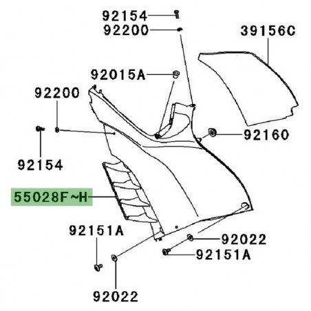 Flanc de réservoir gauche Kawasaki GTR 1400 (2010-2016) | Moto Shop 35
