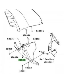 Demi-sabot gauche Kawasaki GTR 1400 (2010-2016) | Réf. 55028033018T