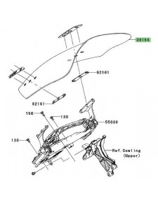 Pare-brise d'origine Kawasaki GTR 1400 (2010-2014) | Réf. 391540050