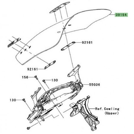 Pare-brise d'origine Kawasaki GTR 1400 (2010-2014) | Réf. 391540050