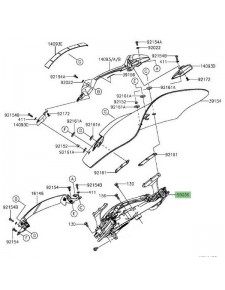 Mécanisme pare-brise Kawasaki GTR 1400 (2015-2016) | Réf. 550360009