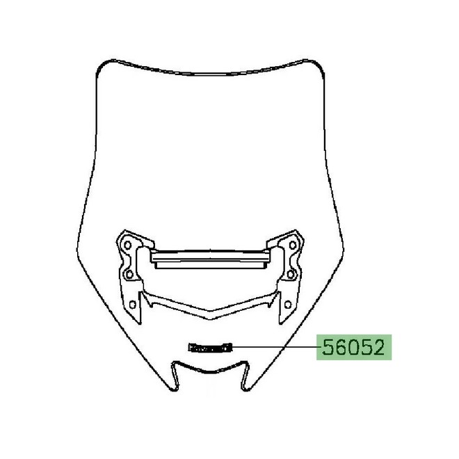 Autocollant "Kawasaki" pare-brise Kawasaki GTR 1400 (2015-2016) | Réf. 560520819