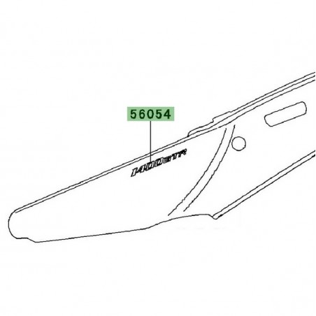 Autocollant 3D "1400GTR" coque arrière Kawasaki GTR 1400 (2010-2016) | Réf. 560540591