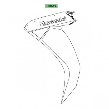 Autocollant 3D "Kawasaki" flanc de carénage Kawasaki GTR 1400 (2010-2016) | Réf. 560520866