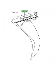 Autocollant 3D "Kawasaki" flanc de carénage Kawasaki GTR 1400 (2015-2016) | Réf. 560520866