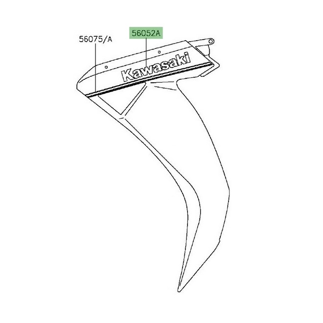Autocollant 3D "Kawasaki" flanc de carénage Kawasaki GTR 1400 (2015-2016) | Réf. 560520866