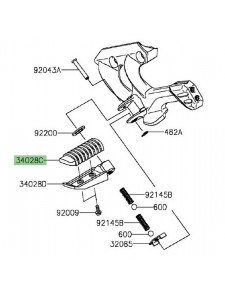 Caoutchouc repose-pieds arrière Kawasaki GTR 1400 (2015-2016) | Réf. 340280133
