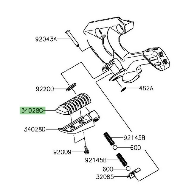 Caoutchouc de repose-pieds Kawasaki 340281430 | Moto Shop 35