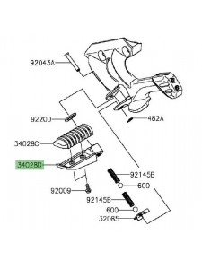 Repose-pieds arrière gauche Kawasaki GTR 1400 (2015-2016) | Réf. 340280314