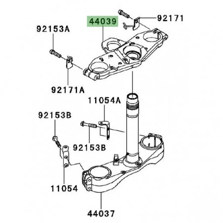 Té de fourche supérieur Kawasaki GTR 1400 (2010-2016) | Réf. 440390052458 - 44039005218R