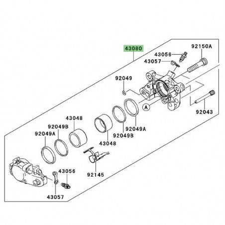 Étrier de frein arrière Kawasaki  430800088DJ | Moto Shop 35