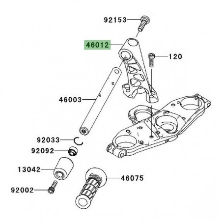 Support demi-guidon gauche Kawasaki GTR 1400 (2010-2016) | Réf. 460120086458 - 46012008618R
