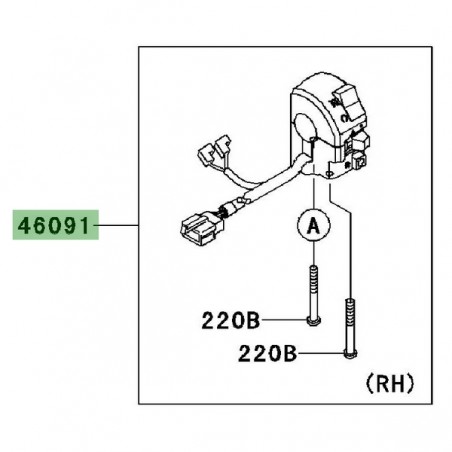 Commodo droit Kawasaki GTR 1400 (2010-2016) | Réf. 460910189