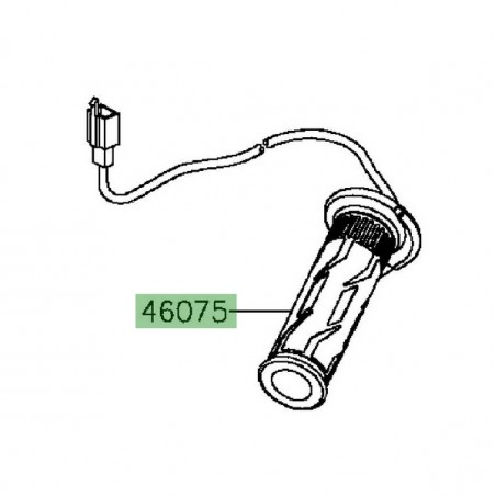 Poignée caoutchouc gauche chauffante Kawasaki GTR 1400 (2010-2016) | Réf. 460750093 - 460750601