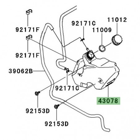 Vase d'expansion Kawasaki GTR 1400 (2010-2016) | Réf. 430780063