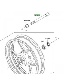 Axe de roue avant Kawasaki Z750 (2004-2006)