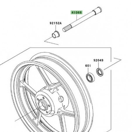 Axe de roue avant Kawasaki Z750 (2004-2006) | Réf. 410680059 - 410680606