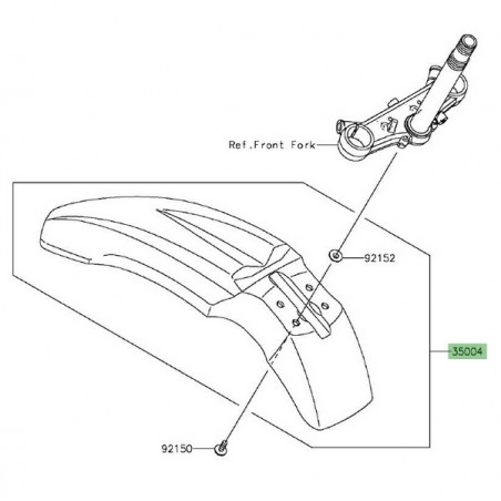 Garde-boue avant Kawasaki KLX 125 (2010-2016) | Réf. 350040150290