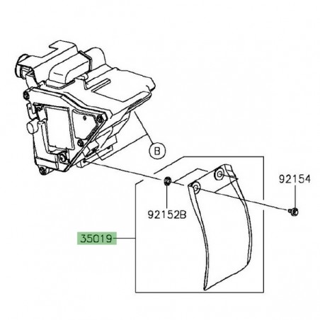 Bavette de protection d'amortisseur Kawasaki KLX 125 (2010-2016) | Réf. 350190058
