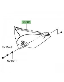 Coque arrière gauche Kawasaki KLX 125 (2010-2016) | Moto Shop 35