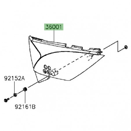 Coque arrière gauche Kawasaki KLX 125 (2010-2016) | Moto Shop 35