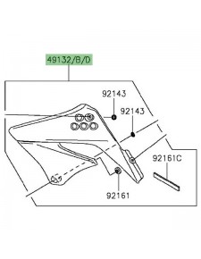 Écope latérale gauche Kawasaki KLX 125 (2010-2016) | Moto Shop 35