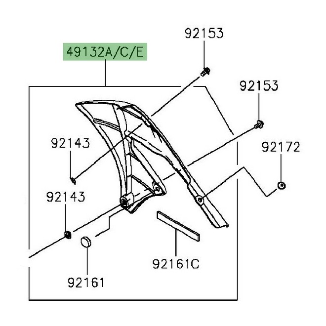 Écope latérale droit Kawasaki KLX 125 (2010-2016) | Moto Shop 35