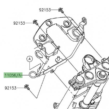 Support tête de fourche "araignée" Kawasaki KLX 125 (2010-2016) | Réf. 110551450 - 110562781 - 110562217