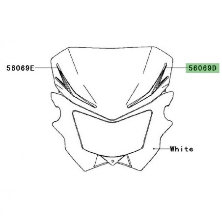 Autocollant gauche entourage de phare Kawasaki KLX 125 (2010) | Réf. 560690333