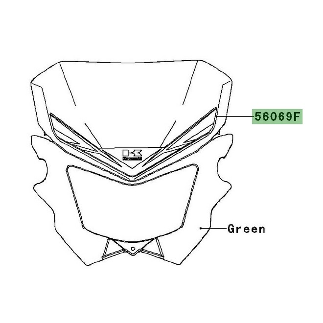 Autocollant entourage de phare Kawasaki KLX 125 (2012) | Réf. 560691350
