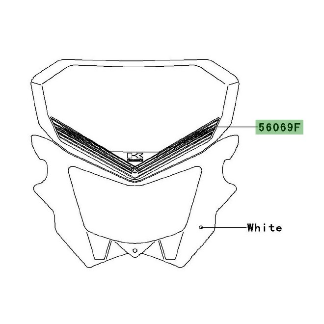 Autocollant entourage de phare Kawasaki KLX 125 (2013) | Réf. 560692139